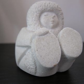 Marbell stone art eskimo figurine
