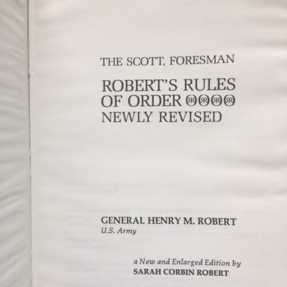 Robert's Rules of Order frontpage