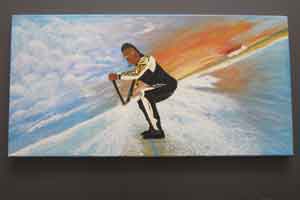 Painting of Stand-Up Paddle-boarder