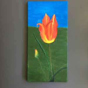 Red tulip painting