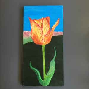 Yellow and red tulip painting