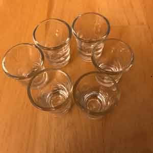Six Hungarian shot glasses